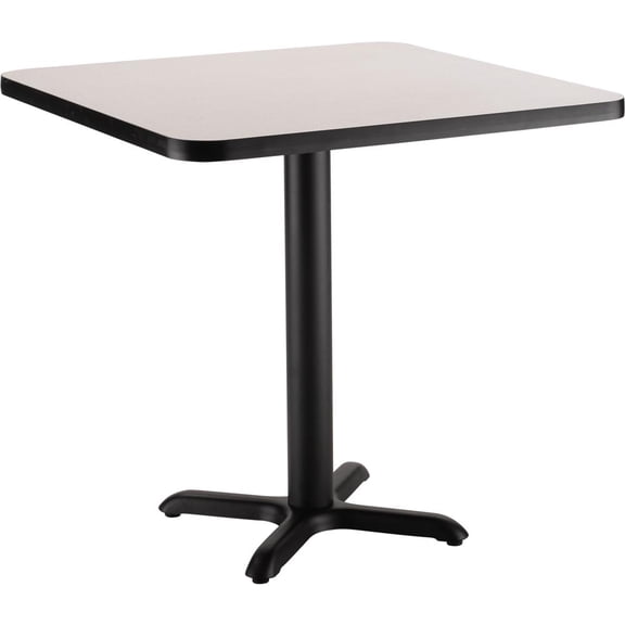 National Public Seating NPS® Café Table, 36" Square, "X" Base, 30" Height, Particleboard Core/T-Mold - Grey