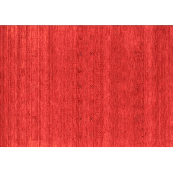 Ahgly Company Indoor Rectangle Abstract Orange Contemporary Area Rugs, 8' x 10'