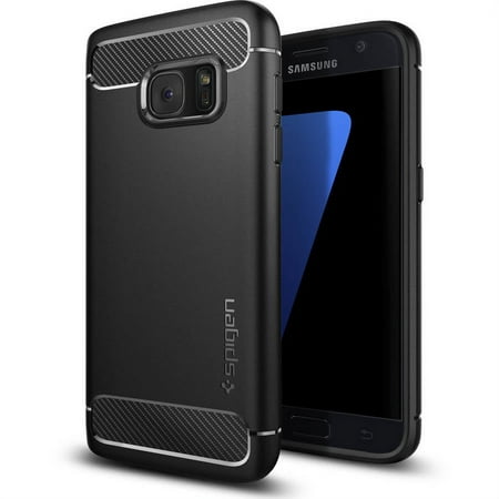 Spigen Rugged Armor - Back cover for cell phone - thermoplastic polyurethane (TPU) - black - for Samsung Galaxy S7