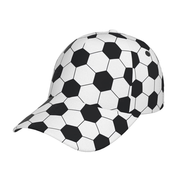 Saiise Soccer Ball Print Adjustable Baseball Cap, Workout Hat for Men and Women, Classic Dad Hat and Snapback Style