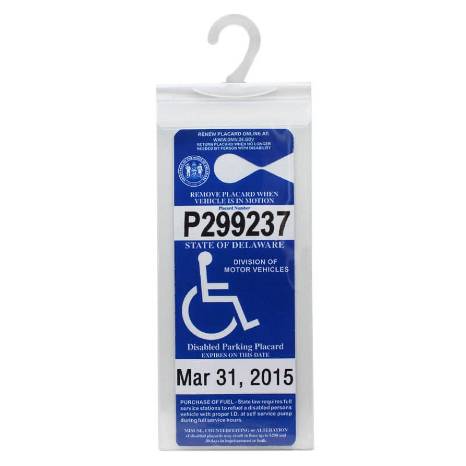 2 PCS Handicap Parking Permit Placard Holder - Disabled Parking Placard  Protector Sleeve with Large Hook