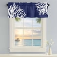 thumbnail image 2 of Window Valance for Kitchen,Sea Coral Navy Blue Rod Pocket Curtain Valances Short Curtains Drapes Panel,Simple Minimalist Style Window Treatment Topper for Living Room Bathroom Bedroom Home Decor, 2 of 9