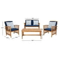thumbnail image 6 of SAFAVIEH Rocklin Outdoor Patio 4 Pc Conversational Set, Navy/Blue/White, 6 of 7