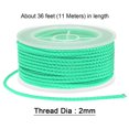 thumbnail image 2 of Nylon Thread Twine Beading Cord 2mm Extra-Strong Braided Nylon Crafting String 11M/36 Feet, Turquoise Green, 2 of 7