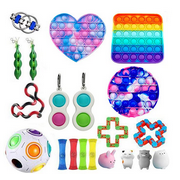 GuliriFei Sensory Fidget Toys Set,Push Pop Bubble Board Puzzle Squishy Ball Set