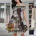 thumbnail image 2 of Cowboys Hat Boots Horseshoe Decorative Women's Classic Swing Skater Dress Casual Work Party Cocktail Dresses, 2 of 6