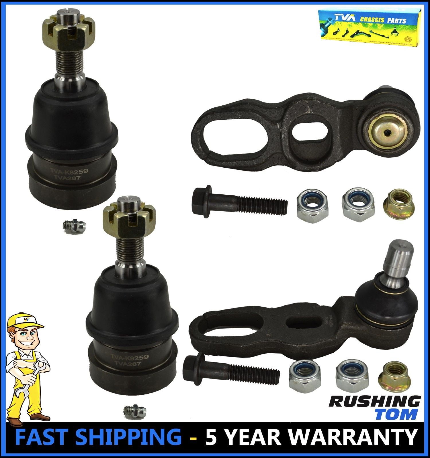 4 Front Upper Lower Ball Joint Kit for Mercury Grand Marquis Ford Crown