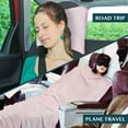 thumbnail image 5 of PAVILIA Travel Blanket Pillow, Soft Airplane Blanket 2-IN-1 Combo Set, Plane Blanket Compact Packable, Flight Essentials Car Pillow, Travelers Gifts Accessories, Luggage Backpack Strap, 60x43 Pink, 5 of 8
