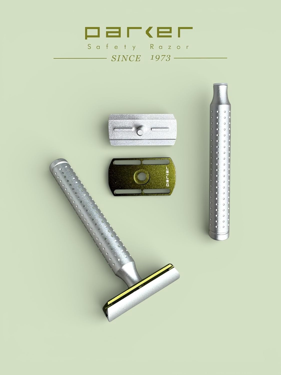 Parker 905425 Aero Shave Aluminum Safety Razor with Long Length Handle
