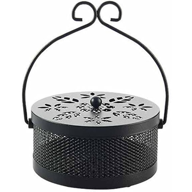 Soporte de hierro en espiral para mosquitos, caja para espirales de mosquitos, para decorar tu hogar, estilo D