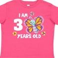 thumbnail image 4 of Inktastic I Am 3 Years Old Cute Smiling Butterfly with Flowers Girls Toddler T-Shirt, 4 of 5