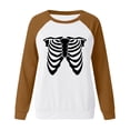 thumbnail image 4 of Pntutb Moda Mujer Halloween Esqueleto Impreso Blusa De Manga Larga Cuello Redondo Casual Pullover tops Sweatershirts Pntutb Pntutb-7618, 4 of 6