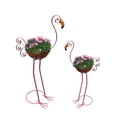 thumbnail image 6 of 2pc Flamingo Metal Planters - Eye-Catching Decor - Durable & Versatile for Indoors & Outdoors - Big & Small Sizes, Unique Flamingo Shape - Perfect for Gardens, Terraces, & More, 6 of 20