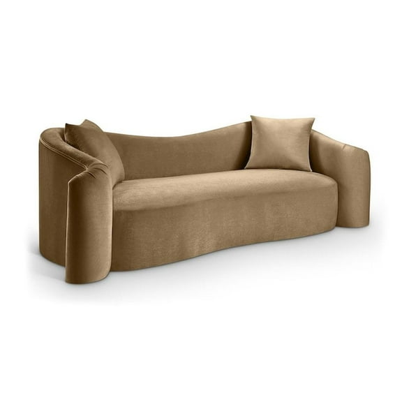 Meridian Furniture Destin Beige Velvet Sofa