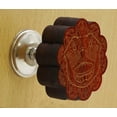 thumbnail image 2 of IBA Indianbeautifulart Boutons Gravés Rouges 10 Pcs Meubles Boutons en Bois Festonné Tiroir Rustique, 2 of 3