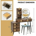 thumbnail image 4 of Costway Vanity Makeup Table Set 3-Color Dimmable Human Body Induction LED Light Brown, 4 of 10
