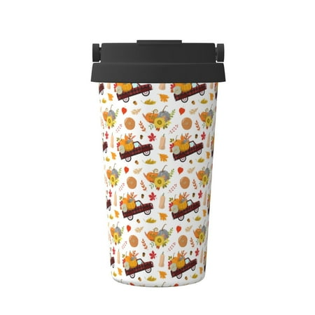 

Junzan Autumn Red Truck for Stainless Steel Vacuum Insulated Tumbler - Reusable Insulated Cold Brew Iced Coffee Cup Thermos -Gifts for Women Men Him Her