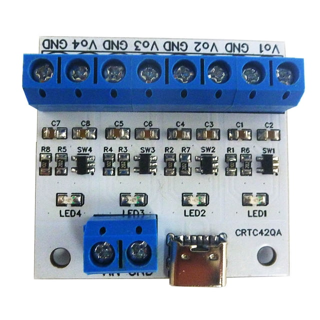 Inteprter Módulo de carga de tipo C de 4 canales, placa de de baterías de protección inversa, componente electrónico Electrónica miscelánea con terminales