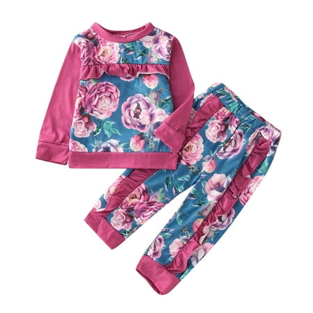 

Zlekejiko Toddler Girl Clothes Three-piece Sets Baby Girl Gifts Set Long Sleeve O Neck Sweatshirts Tops Pants Outfits