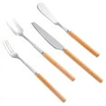 thumbnail image 3 of Set of 8 Flatware Stainless Steel Fork/Spoon/Knife/Teaspoon with Simulated Wooden Handle Cutlery Dinnerware for Home, Kitchen, Restaurant, Gift, 3 of 5