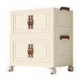 thumbnail image 4 of Gabinete de almacenamiento plegable Cajas de almacenamiento plegables Ligero Moderno con ruedas Contenedores de almacenamiento para sala de estar Casa Beige 2 Capas 65 cm, 4 of 10