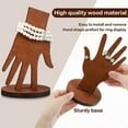 thumbnail image 4 of Gkeoshab Desktop Ornament Set Real Wooden Hand Form Jewelry Display 2 Way Design For Wall Hanging Or Standalone Mannequin Finger Hand Display Premium Real Wood Sturdy Base Brown Color, 4 of 6