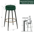 thumbnail image 5 of Duhome Elegant Lifestyle Height 30" Backless Velvet Bar Stools Set of 2 Dark Green, 5 of 7