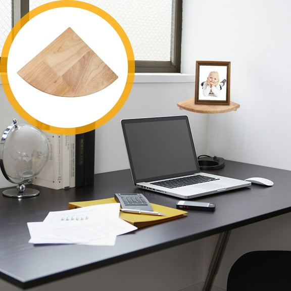 Worgeous Assorted Color Oak Corner Shelf FanShaped Wall Storage Rack Waterproof Plastic for Home Use 9 Inches