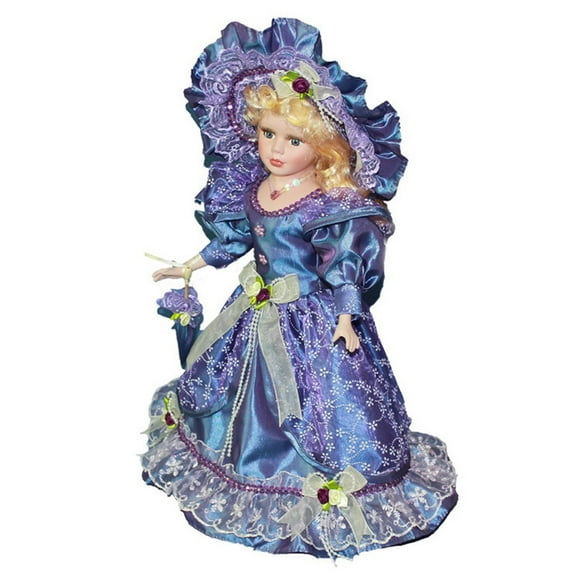 Muñeca de cerámica miniatura figuras de porcelana casa de muñecas dama con vestido hermoso para Violeta