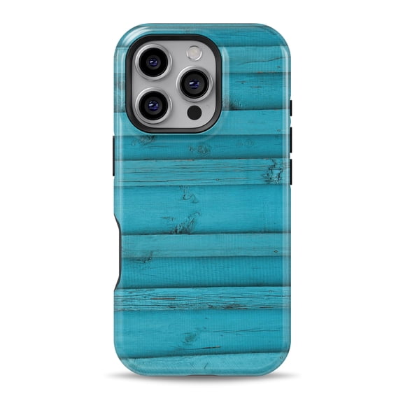 DesignSkinz Scratch-Resistant Hard Slim Case Compatible with iPhone 16 (Compatible with MagSafe) - Signature Blue Wood Planks