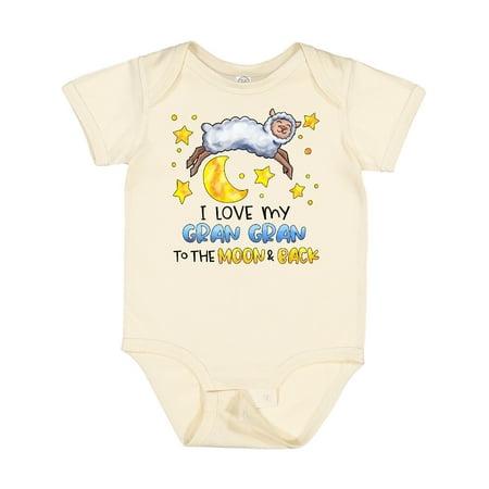 

Inktastic I Love My Gran Gran to the Moon and Back Cute Sheep Gift Baby Boy or Baby Girl Bodysuit