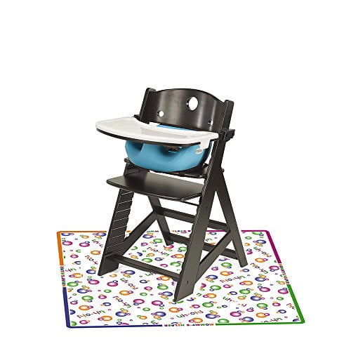 Height Right High Chair with Infant Insert /& Tray Espresso//Aqua