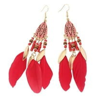 Feather Earrings for Women Vintage Boho Earrings Long Feather Earrings Black Feather Tassel Earrings Western Bohemian Jewelry for Women