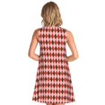 thumbnail image 2 of Bixox Robe Sans Manches à Imprimé Carrés Rouges et Marron pour Femmes avec Poches, Robe Décontractée Longueur Genou pour l'Été-TTG, 2 of 7