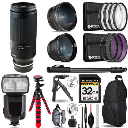 Tamron 70-300mm f/4.5-6.3 Di III RXD Lens for Nikon Z - 3 Lens Kit + Monopod - 32GB Accessory Bundle