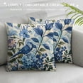 thumbnail image 3 of Creowell Chinoiserie Pillow Covers Birds Floral Throw Pillow Cover Vintage White and Blue Farmhouse Decorative Pillowcases for Living Room Couch Bed Sofa Outdoor 12x12in, 3 of 5