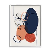 Stupell Industries Bold Patterned Circles Shapes Abstract Blue Line s Framed Wall Art, 24 x 30, Design by Urban Epiphany