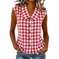 thumbnail image 3 of SROBPTY Womens Tank Tops Print Collared Button Front Sleeveless Summer Shirts for Casual Wear, 3 of 5