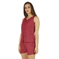 thumbnail image 3 of Bimba Solid Schiffli Top And Short Nightwear Set For Womens Casual 2pcs Sexy Lounge Sleepwear, 3 of 7