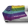 thumbnail image 3 of Pride Soft Flannel Fleece Blanket, Mixed Flag Design American and LGBT Gay Lesbian Parade Rainbow Peace and Pride Themed, Cozy Plush for Indoor and Outdoor Use, 50" x 70", Multicolor, by Ambesonne, 3 of 6