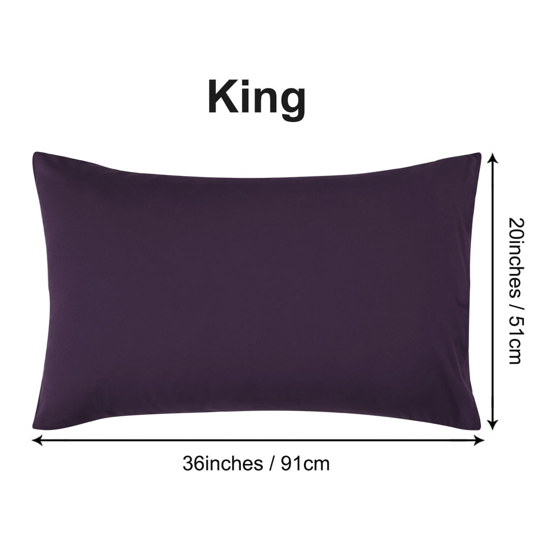 Unique Bargains 4-Pack Solid Microfiber Pillowcases Purple King(20"x36")