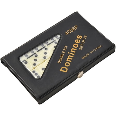 28PCS Double Six Domino Set Classic Domino Tiles with Carry Case Entertainment Leisure Travel Fun Table Game for Adults