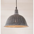 thumbnail image 3 of Metal Colander Pendant Light in Weathered Zinc 12 Inches Diameter, 3 of 4