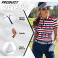 thumbnail image 5 of Garronmavis Golf Shirt Women Quarter Zip Short Sleeve Tennis Shirts Collared Shirts Casual Sports Workout Tops Womens Flag Golf Shirt, Tropical American Flag, Size XS, 5 of 7