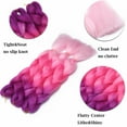 thumbnail image 4 of Benehair 5Packs Jumbo Braiding Hair Extensions Real Afro Box Braids Crochet Twist Braid Ponytail 24" Dark Purple to Hot Pink to Pink, 4 of 8