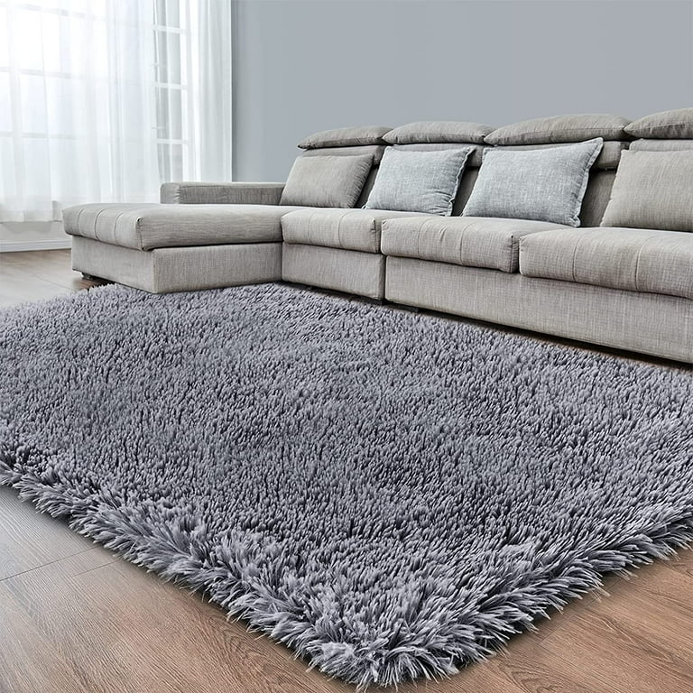 Grey cheap carpet fluffy