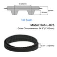 thumbnail image 2 of 548-L-075 L Timing Belt 54.8" Pitch Length x 0.75" Width x 0.18" Height, 146 Teeth, 2 of 6