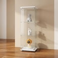 thumbnail image 2 of Zateety Glass Display Cabinet with 3 Shelves, One-Door Curio Cabinets for Living Room, Bedroom, Office, White Floor Standing Glass Bookshelf, Quick Installation, 2 of 11