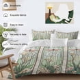 thumbnail image 4 of Butterfly Flowers Bedding 3 Piece Duvet Cover Set California King, Vintage Stained Glass Green Spring Soft Microfiber Comforter Cover with Zipper Closure & Pillowcases, FadeResistant Quilt Cover, 4 of 9