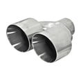 thumbnail image 1 of Flowmaster Exhaust Tail Pipe Tip 15391 2-1/2 Inch Inlet; 4 Inch Dual Outlet; Stainless Steel; Round; Angled Cut; Double Wall Edge; 10 Inch Length, 1 of 3